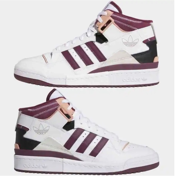 adidas Forum Exhibit Mid Cloud White / Victory Crimson / Ambient Blush - Picture 7 of 16